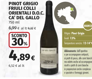PINOT GRIGIO FRIULI COLLI ORIENTALI D.O.C. CA’ DEL GALLO