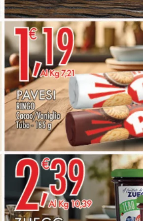 Al Kg 6,91 AI Kg 721 PAVESI RINGO Cacao/Naniglia Tubo-165g