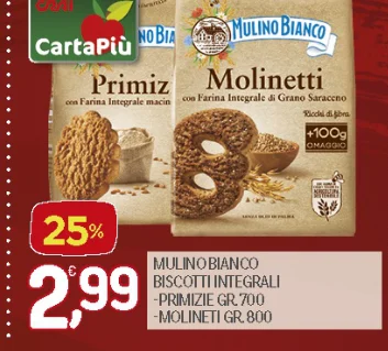 NOBIA CartaPiu Molinetti Primiz Farina Integrale di Grano Sarat