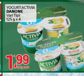 YOCURTACTIVIA DANONE Vari Tipi 125gx4 ACTIVU