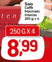 Caffe Macinato nte Intenso 250 g ×4 Plo Co