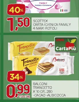 Dash SCOTTEX CARTA IGIENICA FAMILY 4 MAXI ROTOLI rancetto CartaPiu