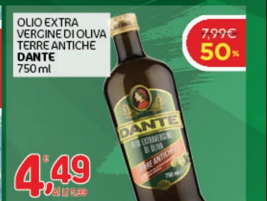 OLIOEXTRA VERCINEDIOLIVA TERREANTICHE DANTE 750ml