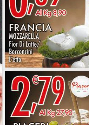 AIKg8,90 FRANCIA MOZZARELLA Fior Di Latte Bocconcini 'efto
