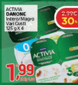 ACTIVIA DANONE Intero/Magro Vari Custi 125gx4