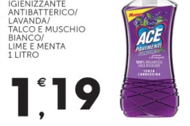 Ace Igienizzante Antibatterico Lavanda/Talco e Muschio Bianco/Lime e Menta 1 L