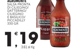 Agromonte Salsa Pronta Ciliegino/Datterino/Ciliegino e Basilico/Piccadilly 330 g