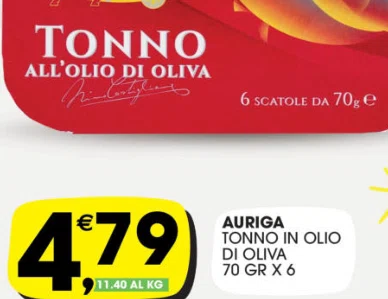 Auriga Tonno in Olio di Oliva 70 g x 6