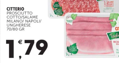 Citterio Prosciutto Cotto/Salame Milano/Napoli/Ungherese 70/80 g
