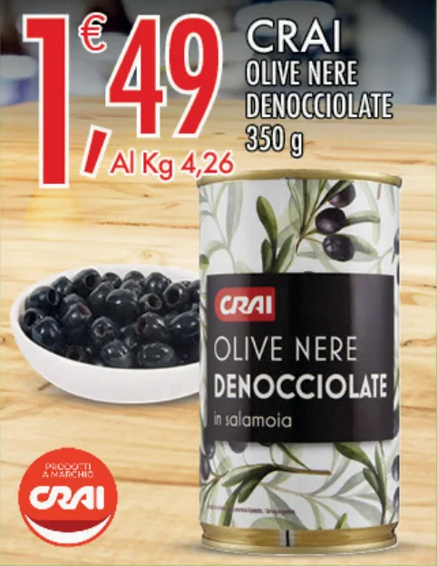 Crai Olive nere denocciolate 350 g