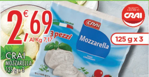 Crai Mozzarella 125 g x 3