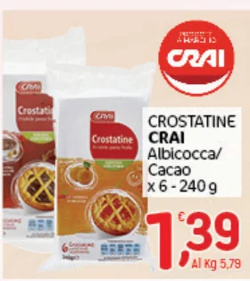 Crostatine Crai albicocca o cacao x 6 240 g