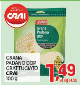 Crai Grana Padano DOP grattugiato 100 g