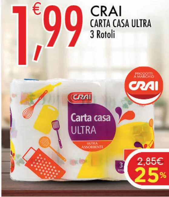 Crai Carta Casa Ultra, 3 rotoli