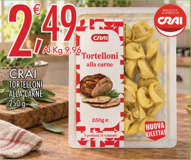 Crai Tortelloni alla carne, 250 g