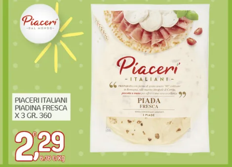 Piaceri Italiani Piadina Fresca x3, 360 g