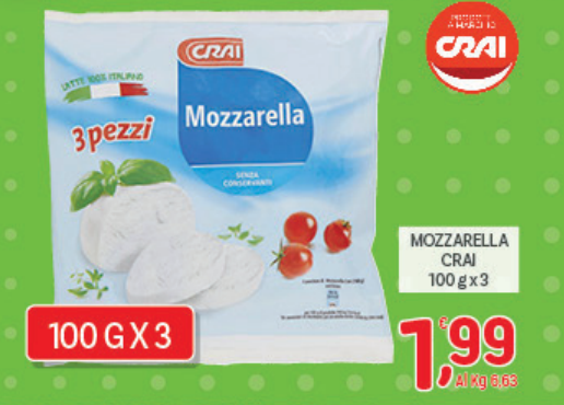 Crai Mozzarella, 100 g x 3
