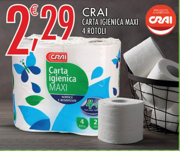 Crai Carta igienica maxi 4 rotoli