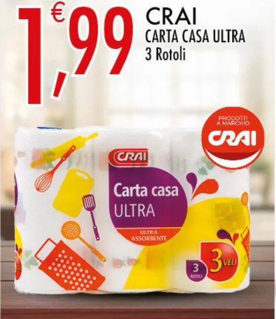 Crai Carta Casa Ultra, 3 rotoli