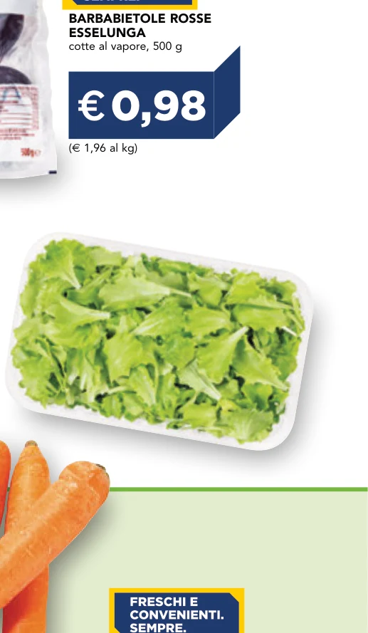 BARBABIETOLE ROSSE ESSELUNGA cotte al vapore, 500 g