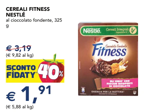 CEREALI FITNESS NESTLÉ al cioccolato fondente, 325 g