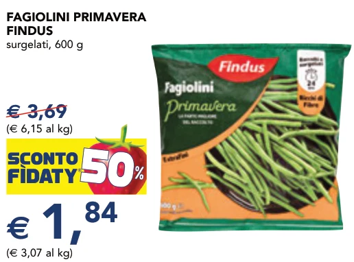 FAGIOLINI PRIMAVERA FINDUS surgelati, 600 g