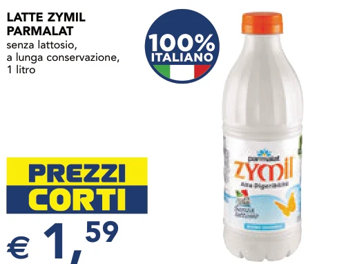 LATTE ZYMIL PARMALAT senza lattosio, a lunga conservazione, 1 litro