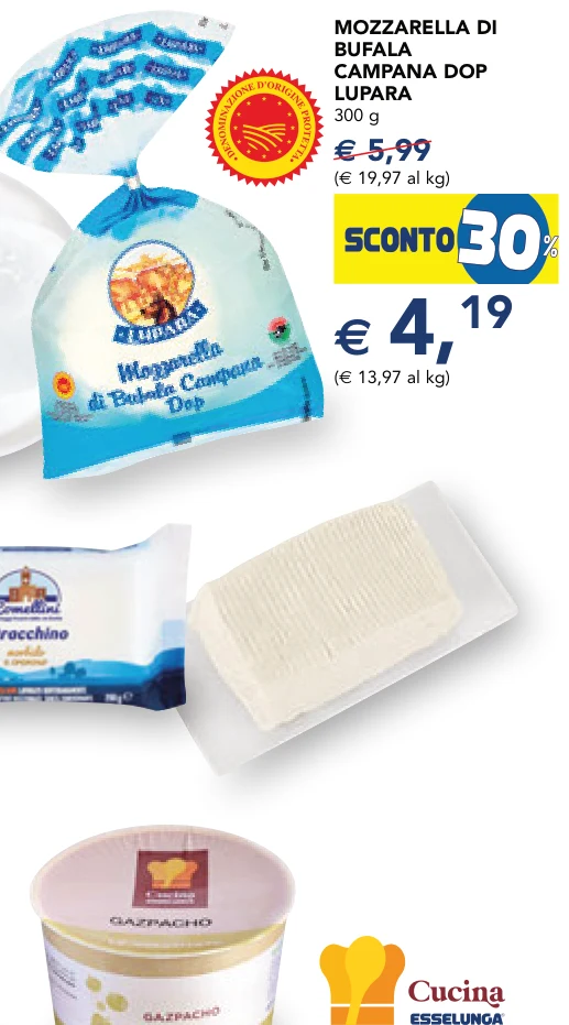 MOZZARELLA DI BUFALA CAMPANA DOP LUPARA 300 g