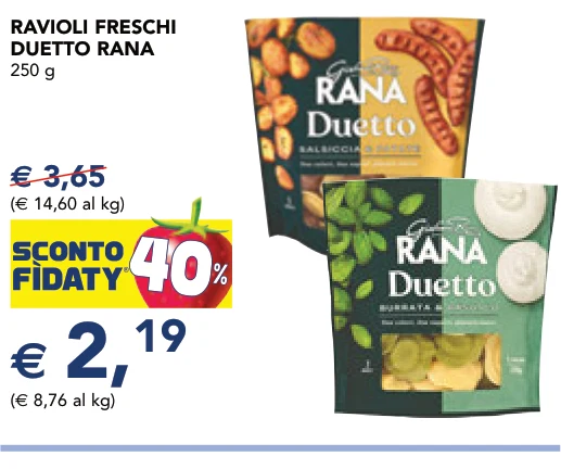 RAVIOLI FRESCHI DUETTO RANA 250 g