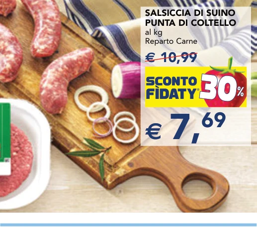 SALSICCIA DI SUINO PUNTA DI COLTELLO al kg Reparto Carne