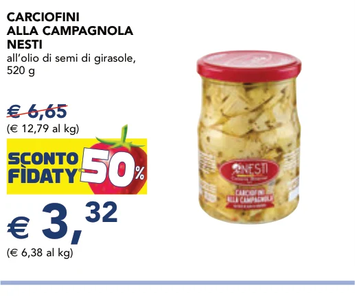 CARCIOFINI ALLA CAMPAGNOLA NESTI all’olio di semi di girasole, 520 g
