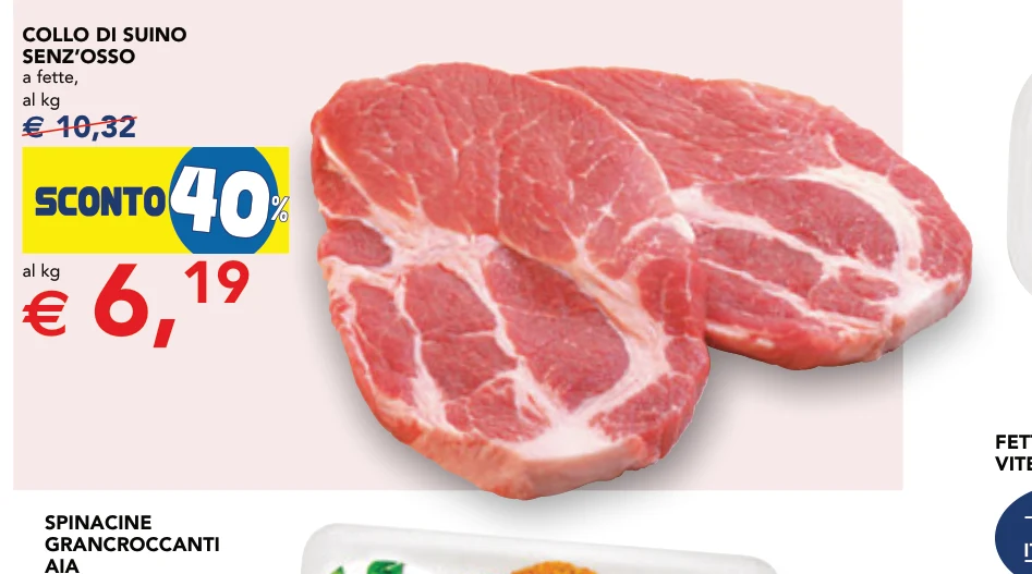COLLO DI SUINO SENZ’OSSO a fette, al kg