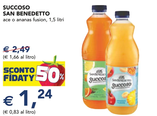SUCCOSO SAN BENEDETTO ace o ananas fusion, 1,5 litri