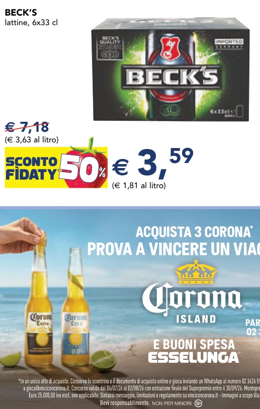 BECK’S lattine, 6x33 cl