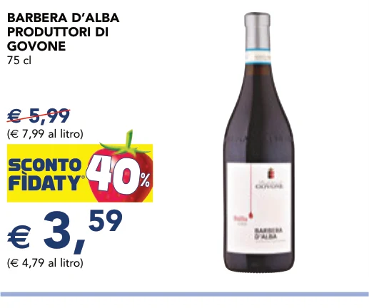 BARBERA D’ALBA PRODUTTORI DI GOVONE 75 cl
