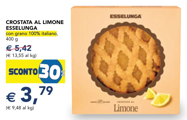 CROSTATA AL LIMONE ESSELUNGA con grano 100% italiano, 400 g