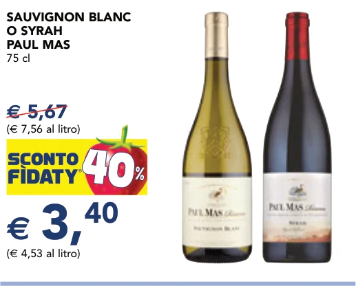 SAUVIGNON BLANC O SYRAH PAUL MAS 75 cl