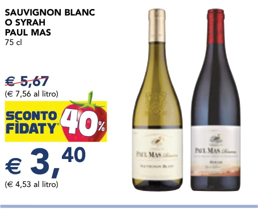 SAUVIGNON BLANC O SYRAH PAUL MAS 75 cl