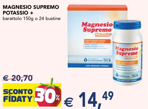 MAGNESIO SUPREMO POTASSIO + barattolo 150g o 24 bustine