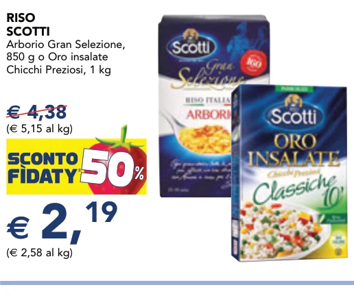RISO SCOTTI Arborio Gran Selezione, 850 g o Oro insalate Chicchi Preziosi, 1 kg