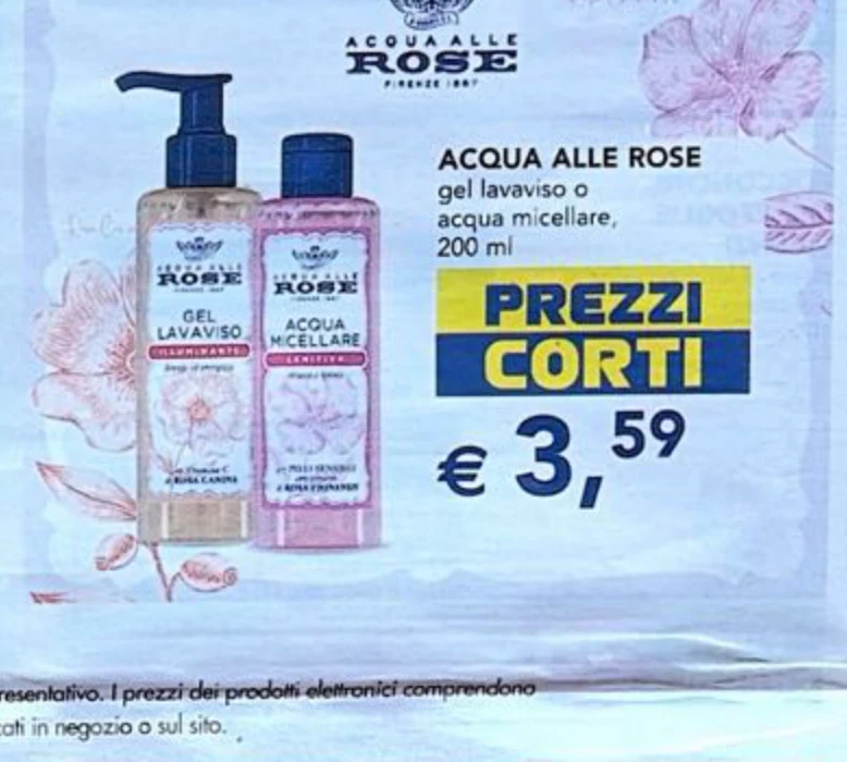 Gel lavaviso o acqua micellare Acqua alle Rose
