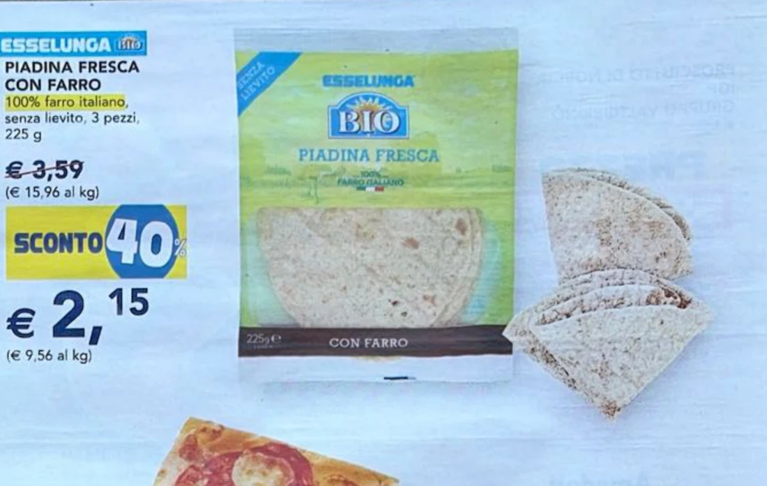 Piadina fresca con farro Bio - Esselunga