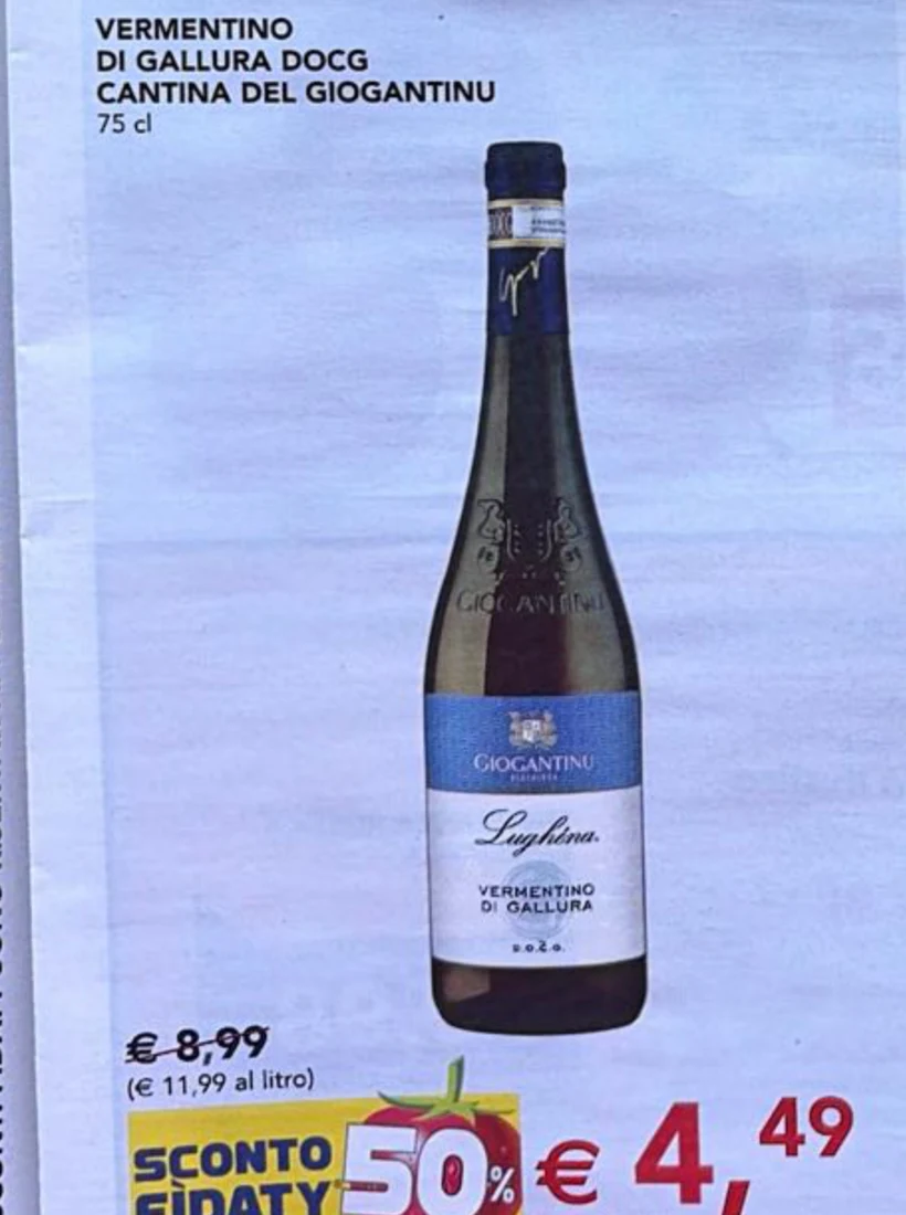Vermentino Di Gallura Docg Cantina Del Giogantinu