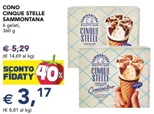 CONO CINQUE STELLE SAMMONTANA 6 gelati, 360 g