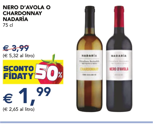 NERO D’AVOLA O CHARDONNAY NADARÌA 75 cl