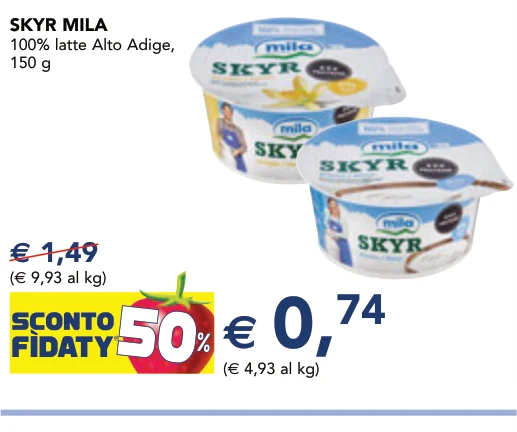 SKYR 100% latte Alto Adige, 150 g - Mila