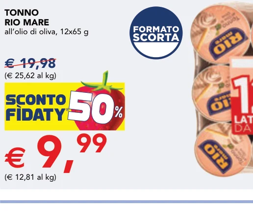 TONNO RIO MARE all’olio di oliva, 12x65 g