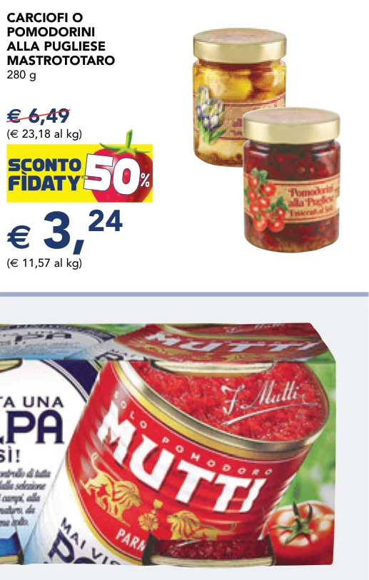 CARCIOFI O POMODORINI ALLA PUGLIESE MASTROTOTARO 280 g