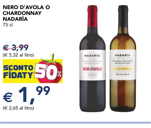 NERO D’AVOLA O CHARDONNAY NADARÌA 75 cl