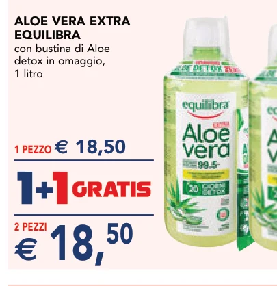 ALOE VERA EXTRA EQUILIBRA con bustina di Aloe detox in omaggio, 1 litro